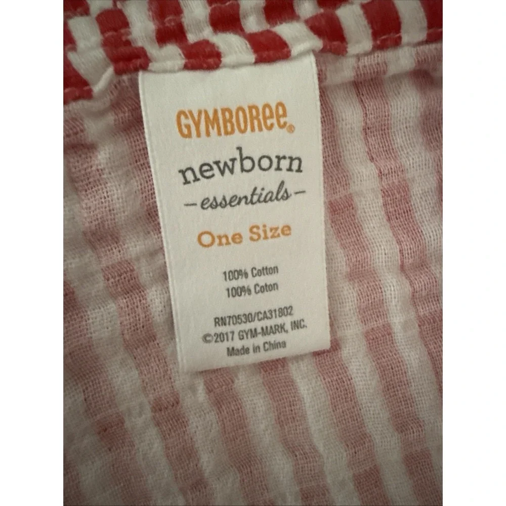 2 Gymboree Muslin Blankets Red & White Striped And Penguins Christmas 2017